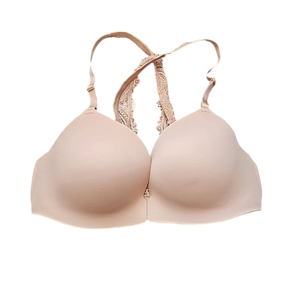 Soma enbliss luxe front closure lace back pink bra sz 32 C light underwire WL302 - Picture 2 of 6